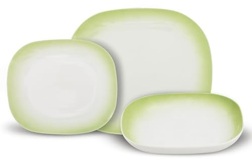 Villa Altachiara Servizio Piatti 18 Pezzi, Set Piatti 6 Persone in New Bone China, Stile Primaverile, Colori Delicati per Tavole Eleganti, Adatto a Microonde e Lavastoviglie – Linea Primavera