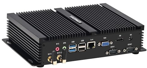 KINGDEL Mini Ordinateur de Bureau, Mini PC Professionnel avec processeur i5 13e génération, RAM DDR4 8 Go, SSD NVMe 256 Go, 4K 4096 x 2304, Port HD, VGA, 2xCOM RS232, boîtier entièrement métallique
