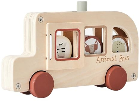 Autobus Scolaire Jouet Voiture en Bois Jouet Éducatif