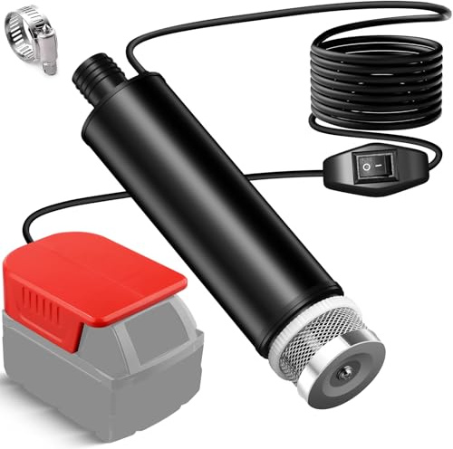 Water Transfer Pump Compatible with Milwaukee M18 Battery,30L/min,Lift 15FT,Max 7A Powered Water Pump, Deep Well Submersible Water Pu*mp for Garden, Camping, Kiddie Pool, Fish Tank