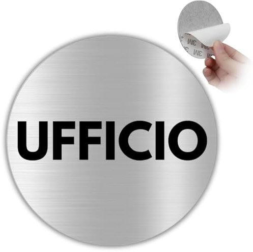 LEIASA | Segnale Adesivo Ufficio - Diametro Ø 100 mm - Spessore 0,8 mm - Alluminio - Targa Area Di Lavoro - Segnale Ufficio Amministrativo - Cartello Adesivo 3M - Zona Di Ufficio (Cartello Ufficio)