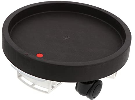 FONDOTIN Soporte para Plantas con Rueda y Bandeja Extraíble, Diámetro 19,5 Cm, Plástico Reforzado Marrón Oscuro, Móvil para Jardín y Balcón