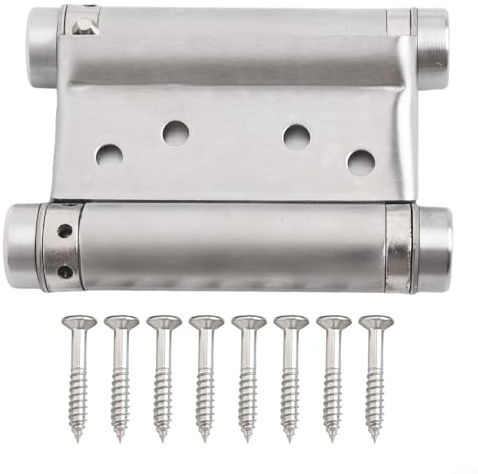 Cerniera per porta in acciaio inox resistente con doppia molla e design a due vie, adatta per porte a battente, cancelli e banconi da bar con tensione regolabile (7,6 cm)