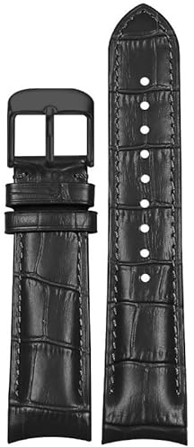 yeziu Lederarmband für Omega New Seamaster 300 Planet Ocean 007 Speedmaster Herrenuhrkette(Blackb,20mm)