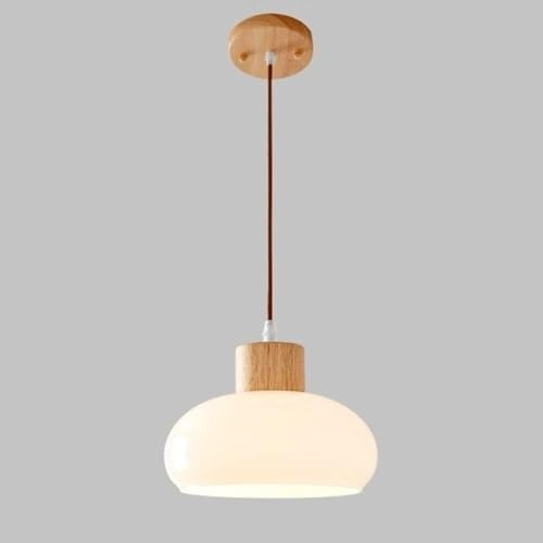 TONFON Farmhouse Chandelier Adjustable Height Pendant Light with Glass Dome Shade Entryway Mini Hanging Lamp for Kitchen Island Living Room Bedroom Bedside Dining Room Hallway Ceiling Light(Cream)