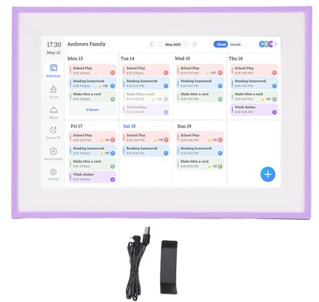 Oreilet Smart Digital Kalender, 10,1 -Zoll -LCD -Touchscreme Elektronischer Kalenderplanerplaner für Home Office, Wall Desktop Family Rewards und Zeitpläne Display