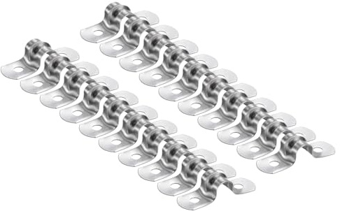 QUARKZMAN 20 Stück 8mm Rohrschellen, Kabelkanal Klemmen M8 U-Rohrschelle Edelstahl Starre U-förmige Halterung mit Zwei Löchern für Rohr Schlauch Draht Kabel Befestigung