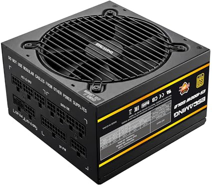 Fuente de alimentación totalmente modular ATX 3.1 de 1000 W, certificado 80 Plus Gold, listo para PCIe 5.1 con cable nativo 12VHPWR, fuente de alimentación de bajo ruido de alta eficiencia para juegos
