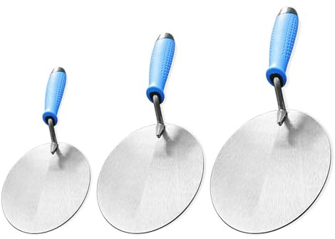 Confezione da 3 cazzuole in acciaio inox resistenti adatte per edilizia e progetti fai da te, uso duraturo
