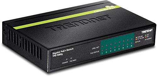 TRENDnet Switch PoE+ Gigabit a 8 porte, TPE-TG82G, supporta dispositivi PoE e PoE+, budget PoE da 61 W, capacità di commutazione 16 Gbps, dati e alimentazione tramite Ethernet a PoE e telecamere IP