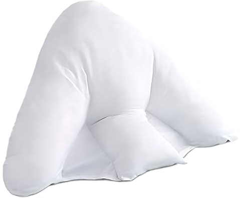 Lancashire Textiles Orthopaedic Batwing Shaped Neck & Back Support Pillow for Help with Cushioning and Sitting Complete with White Removable Pillowcase