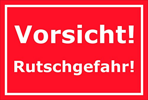 Melis-Folienwerkstatt Schild – Vorsicht Rutschgefahr – 15x20cm, 30x20cm und 45x30cm – Bohrlöcher Aufkleber Hartschaum Aluverbund -S00201D