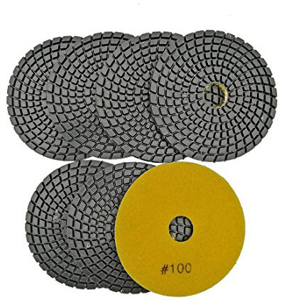 diatool 7/Set 10,2 cm Profi Diamant Flexible Polieren Pads 100 mm Keramik/Fliesen Schleifscheiben Premium Qualität Schruppscheibe