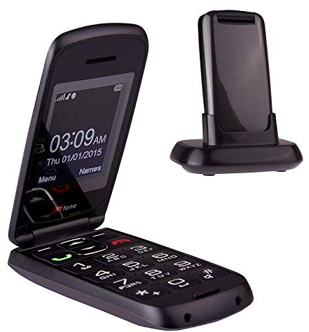 TTfone Star Big Button Simple Easy To Use Flip Mobile Phone Pay As You Go (Grey, Vodafone with £20 Credit)
