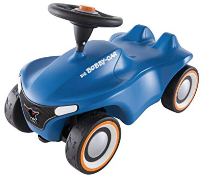 BIG-Bobby-Car-Neo Blau - Rutschfahrzeug für drinnen und draußen, Kinderfahrzeug mit Flüsterreifen im modernen Design, für Kinder ab 1 Jahr