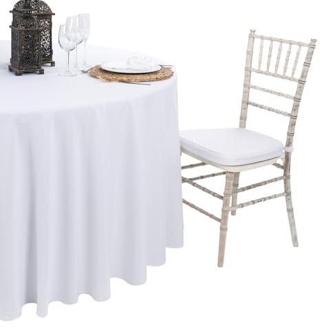 Solycarpa Mantel Mesa Redonda Blanco Grande de Tela (Medida Mesa 160x74)