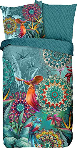 HIP Wendebettwäsche Lovise Satin Petrol Größe 135x200 cm (80x80 cm)