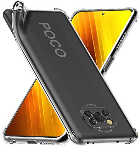 ebestStar - Funda para Xiaomi Poco X3 NFC, X3 Pro, Carcasa Silicona Transparente, Capa Protectora TPU Antigolpes, Bordes Reforzados, Transparente