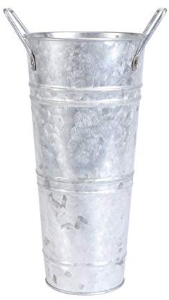 DOITOOL Vintage Decor Rustic Galvanized Vase Chic Farmhouse Floral Plants Pot Buckets Shabby Dried Tin Vintage French Pitcher Vase for Kitchen Bedroom Table Centerpieces Plants Decor