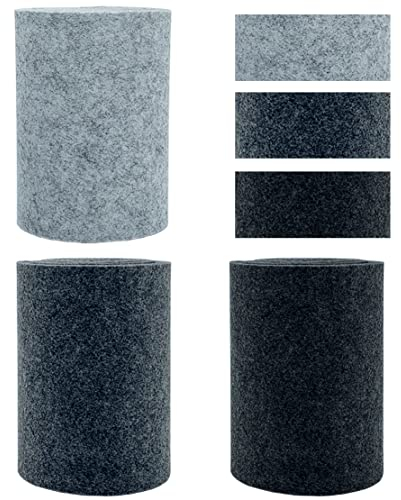 EDGEAM 3 Stück 14cm x 250cm Filz Stoff Filzrolle Craft Filz Filzband Dekoband Schwarz Dunkelgrau Hellgrau Filzstoff, 3mm Dick für Kissen Filzunterlage DIY Handwerk Patchwork Nähen