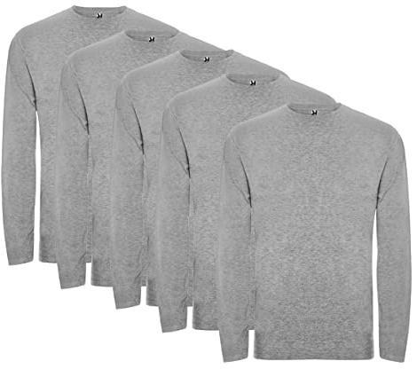 Pack 5 Camisetas Roly Camiseta Extreme Manga Larga Unisex Gris