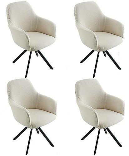 CLGTY Jacquard Stuhlhussen Mit Armlehne Stretch, Moderne Stuhlhussen Abnehmbar Waschbar Hussen Für Stühle Für Bankett-Beige-4 Stück