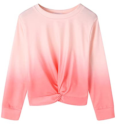Arshiner Mädchen Sweatshirt Batik Langarm Pullover Leichtgewicht Sport Kleidung Kinder Tie Dye Langarmshirt für Mädchen