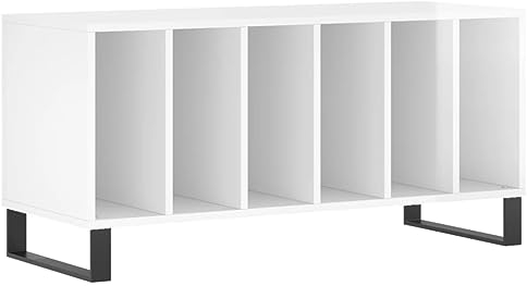 Armoire à disques blanc brillant 100x38x48 cm bois d ingénierie