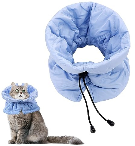 Cat Cone Halsband, Justerbart Mjuk Cat Recovery Halsband Lättviktsvattentätt Skyddande Katthalsband Förhindrar att Hundar och Katter Slickar Sår (S)