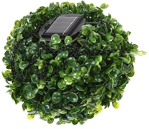 DOITOOL Solarbetriebene Blattkugelleuchte Pendellampe Für Außen Rattan-design Energiesparend Für Garten Rasen Wege Innenhof Park