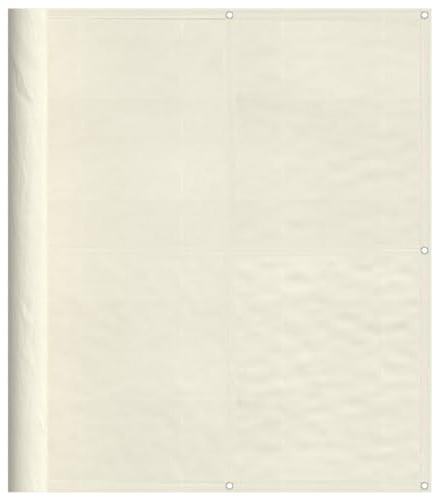 vidaXL Balkon Sichtschutz, Balkonbespannung mit Ösen Seil, Wasserfeste Balkonabdeckung, Balkonverkleidung für Balkon Terrasse, 120x1000cm Creme 100% Polyester-Oxford