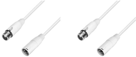ah Cables K4MMF0250-SNOW Mikrofonkabel, 2,5m (REAN-Stecker: XLR male auf XLR female) weiß (Packung mit 2)