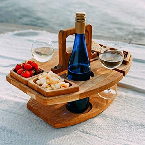 shenruifa Portable Wooden Cheese Board Wooden Fruits Tray Platter Integrated Fruit Wine Plate for Nuts Wine (1)