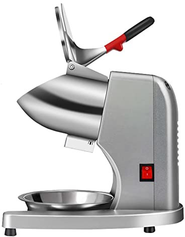 Ice Shaver Prevent Splash 300W Electric Double Blade Snow Cone Maker Stainless Steel Shaved Ice Maker 95kg/h, Home and Commercial Ice Crusher