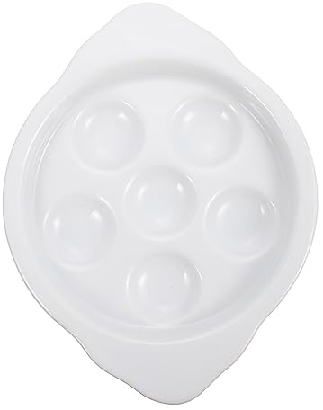 Alipis Ceramic Escargot Plate White Snail Baking Dish Dishwasher Safe Practical Conch Baking Tray for French Style Cooking and Serving in Home Kitchen