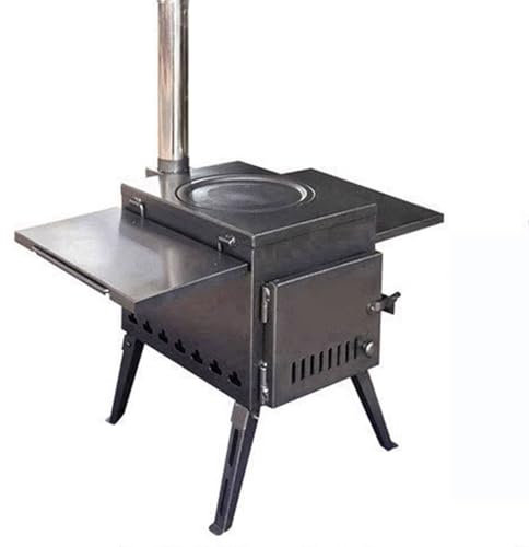 Réchaud Camping Gaz Rocket Stove Portable Pieds Amovibles Matériau De La Plaque d'acier Poêle À Bois pour Le Jardin/Patio/Extérieur, Deux Tailles(67 * 42 * 48CM)