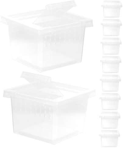 YARNOW 10 Stück-Pack Reptilien Zuchtbox Mit Atmungsaktiven Löchern Transparente Kunststoff Futterbox Für Spinnen Eidechsen Und Bartagamen Kleines Terrarium Für Reptilien Und Insekten