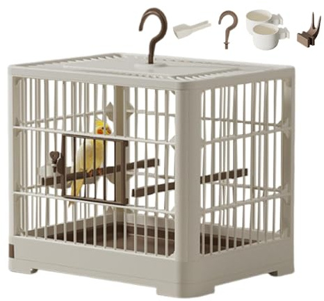 Vogelkäfig | Vogelkäfig für unterwegs | Tragbarer Vogelkäfig mit Stehstange | Leichter Papageienkäfig | D Einfacher Transport für Papageien, Finken, Papageien