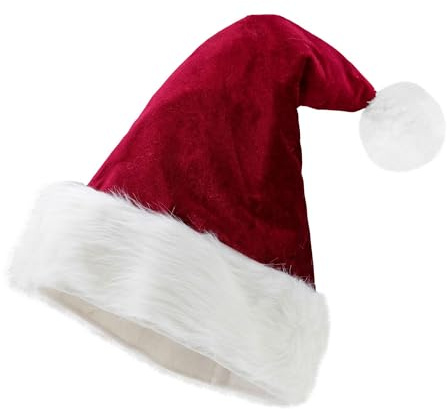 W WIDMANN MILANO Party Fashion - Weihnachtsmann Mütze | Kopfschmuck, Weihnachtsmütze mit Bommel für Weihnachten, Krippenspiel und Karneval