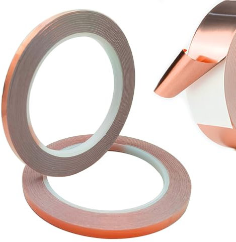 senvenelec (6 mm × 20 m × 2 pezzi con nastro di schermatura in rame, conduttivo, schermatura EMI e RF, circuito di carta, manutenzione elettrica, saldatura, decorazione. 2 rotoli.