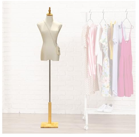 schneiderpuppe Schneiderpuppe Damenbüste Schaufensterpuppe Weiblich, Höhe Verstellbar 120cm-182cm Anzeige Schneiderbüste Weiblich Für Schmuck-Display, 3 Stile Der Basis for Clothing Shop Dresses(Natur