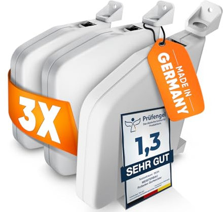 MEISTERBAU - Enrouleur de sangle pour volet roulant en saillie [sans sangle] – [Fabriqué en Allemagne] – Lot de 3 Enrouleurs de volet roulant rabattables pour sangle de volet roulant de 14 mm