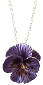 Pansy Purple Flower Necklace