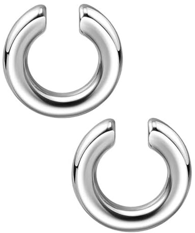 BARRU 2PcsPendientes de aro para mujer, Ear Cuff Pendientes Oreja Sin Agujero Clip Pendientes Falsos Hipoalergénicos Falsos Oreja Helix Puños Cartílago No Piercing Pendientes(plata)