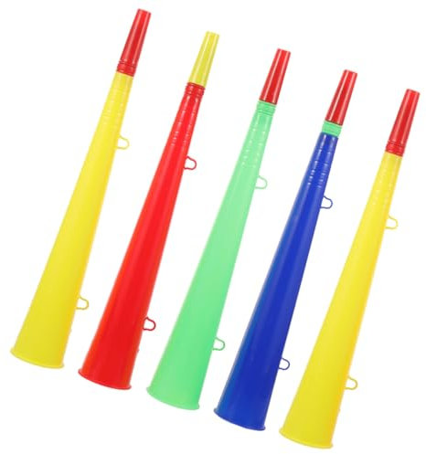 Yardwe 5stücke Plastik-trompete Für Sportspiele Stadion-horn Aus Kunststoff Tragbares Trichter-spielzeug Fußball-krachmacher Party-trompete Für Fans
