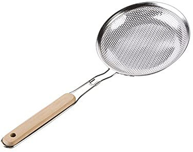 Cuchara coladora de Malla Grande para Cocina, Ideal para freír y escurrir Aceite - 16 cm