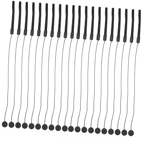 NUOBESTY 20pcs Camera Lens Caps Leash Elastic Keeper Holder Rope for Dslr Cameras, Anti-loss Lens Cap String Holder Accessory in Black for Photography Protection