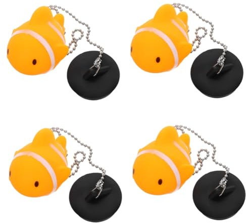 NUOBESTY 4 Pezzi Scarico Bagno con Catena per Lavandini e Vasche da Bagno Facile da Rimuovere e Design Semplice e Moderno per Cucina