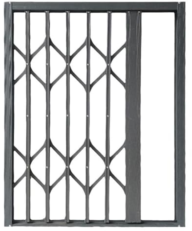 HJZALMI Foldable Ant-i-Burglary Window Fence, Sliding Window Guard Rail Security Protections, Aluminum Alloy Prevent Burglary Window Gate, for Bedroom,Office(120x160cm)