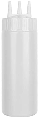 WWHJR Botellas de salsa exprimibles de 3 boquillas para condimentos de salsa, botellas de ensalada, botellas de ensalada, botellas de salsa